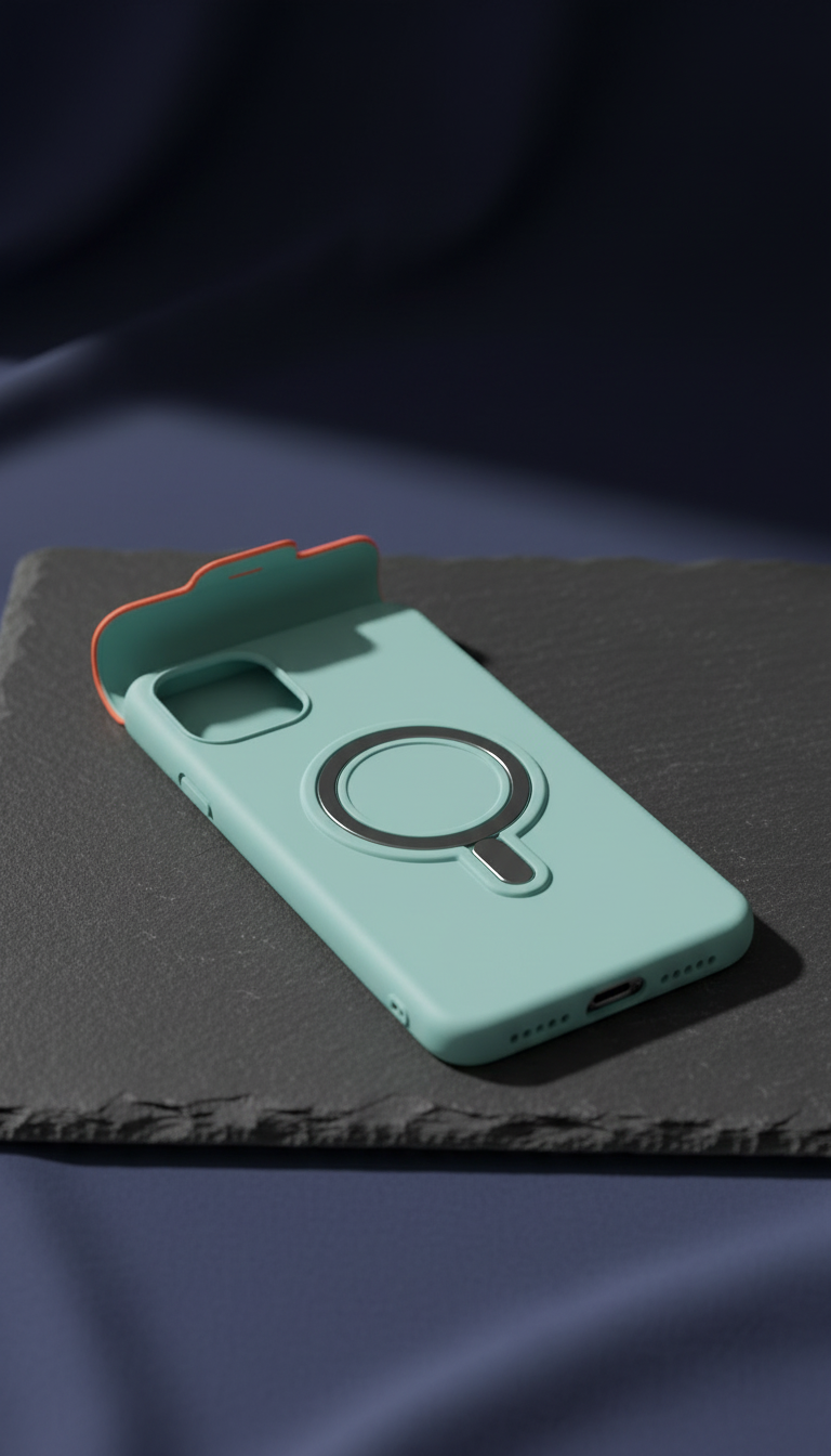 Magnetic Phone Case in Bold Blue in a new setting