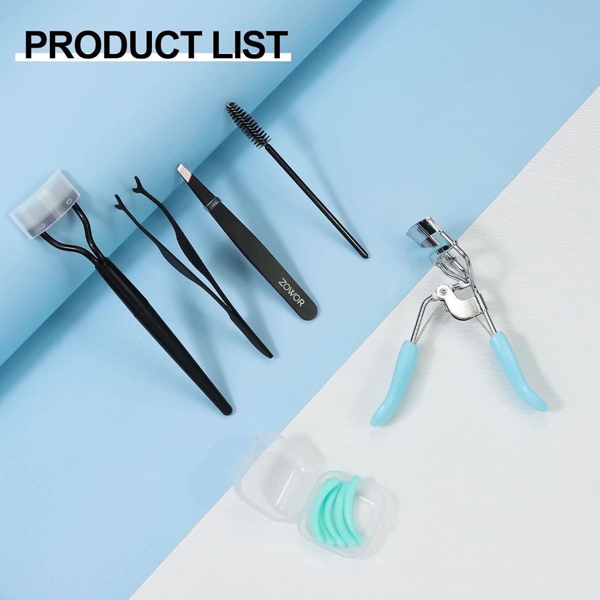 Eyelash Curler, Curved Lash Curler Kit for Natural Lift, Blue