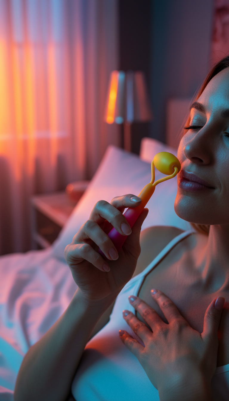 Silicone Face Roller in use