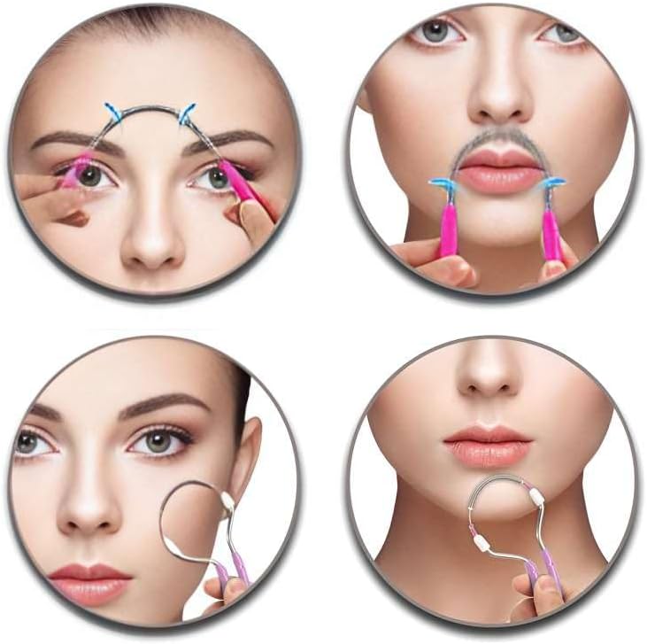 Facial Hair Remover Spring Epilator Tool Set, 4 Pieces