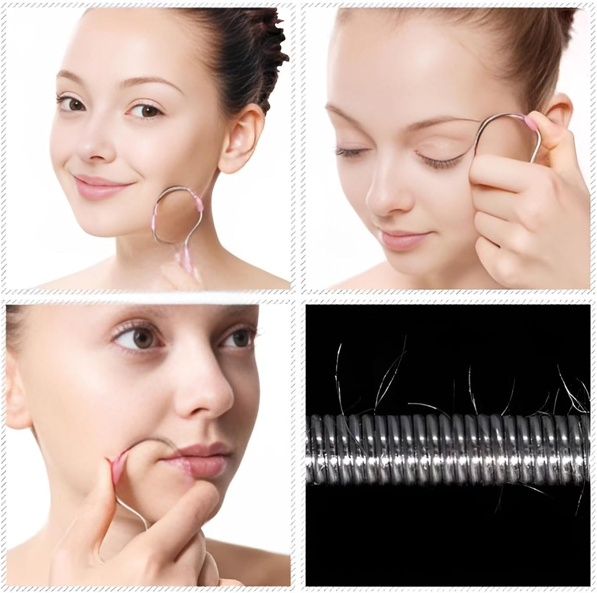 Facial Hair Remover Spring Epilator Tool Set, 4 Pieces