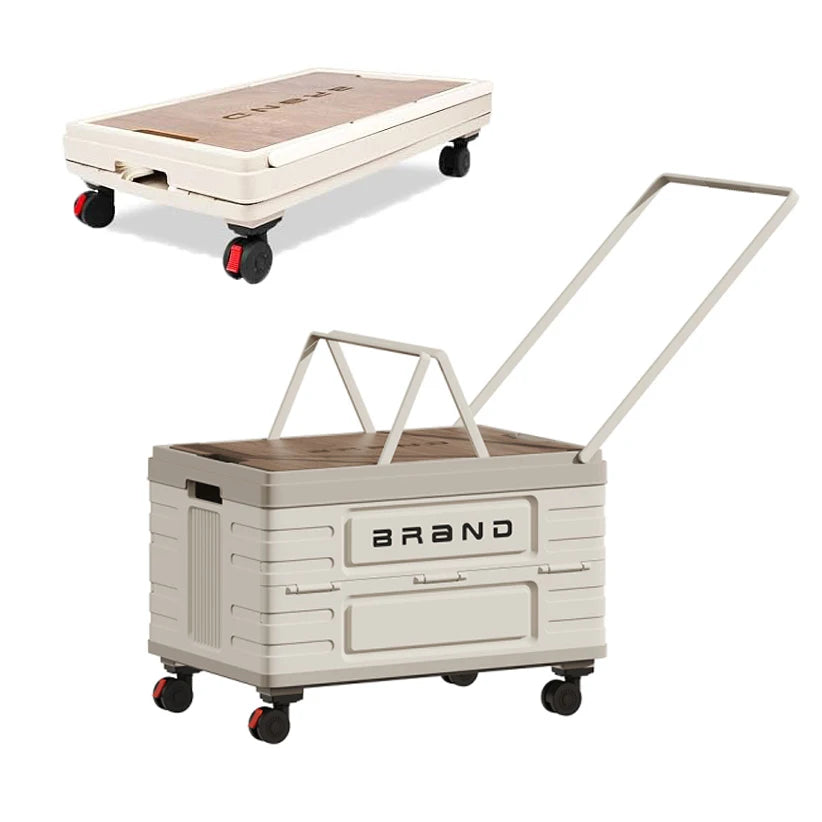 360-degree rotating foldable storage cart with wheels