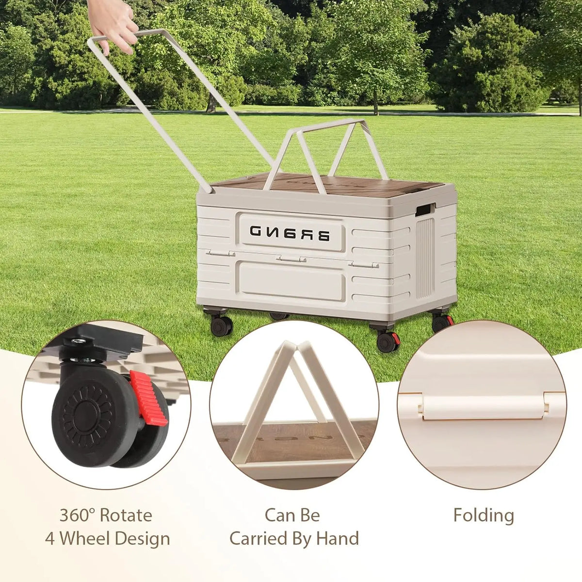 360-degree rotating foldable storage cart with wheels — photo 4