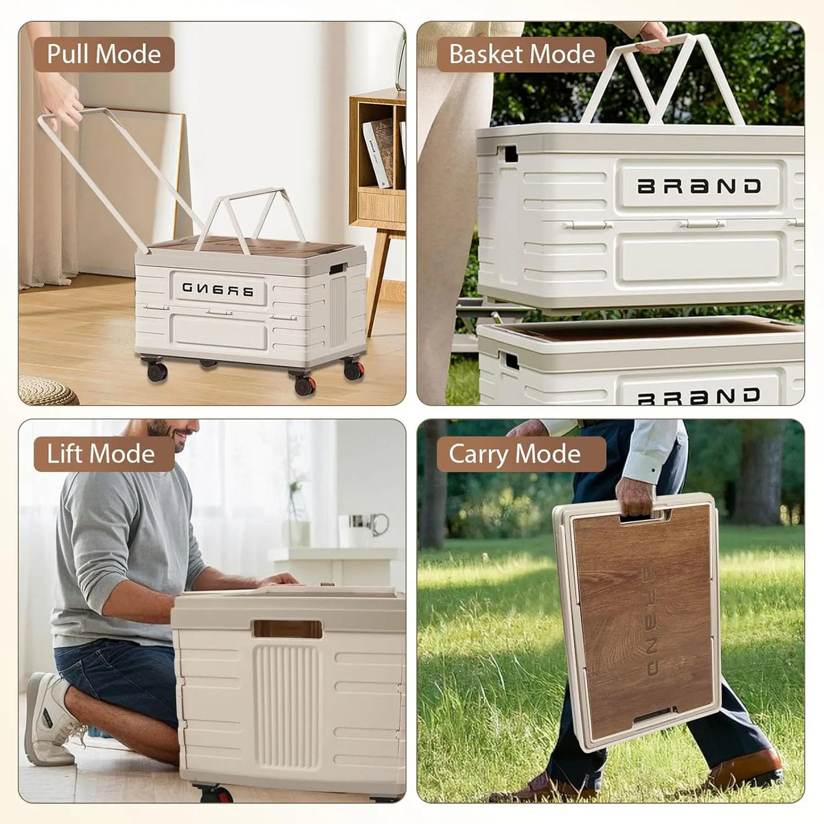 360-degree rotating foldable storage cart with wheels — photo 3