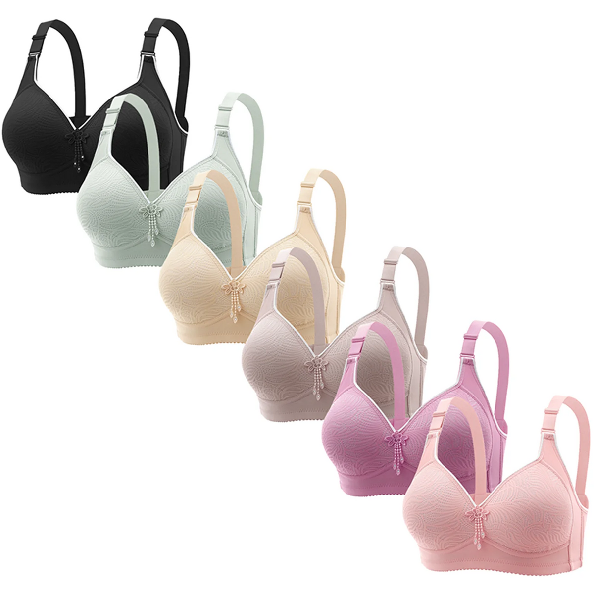 Women's seamless wireless bra 6-pack, push-up with adjustable straps — photo 7