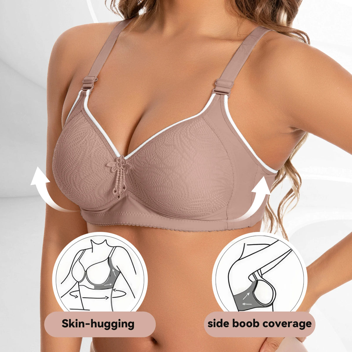 Women's seamless wireless bra 6-pack, push-up with adjustable straps — photo 2