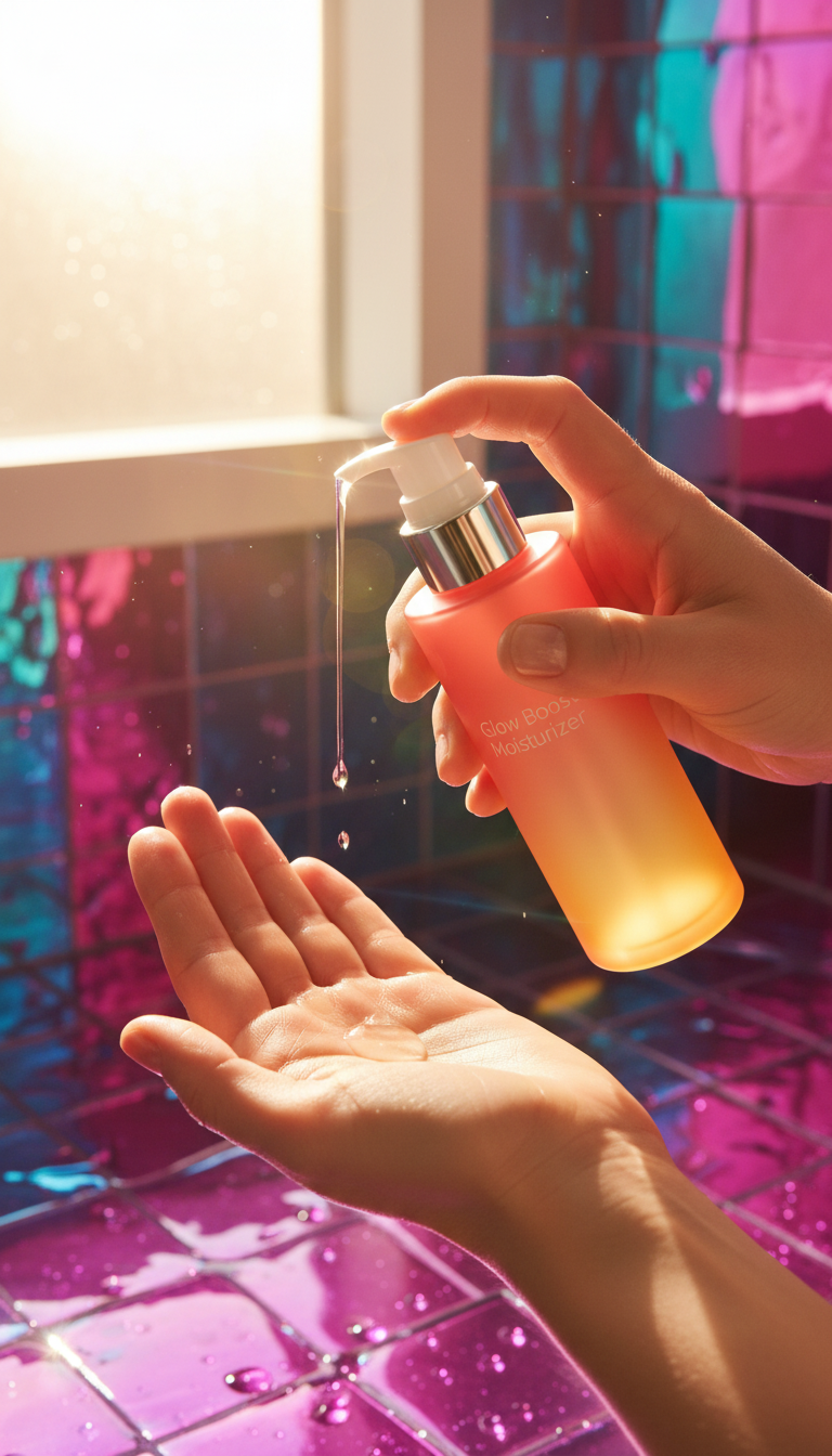 Glow boost moisturizer with niacinamide in use
